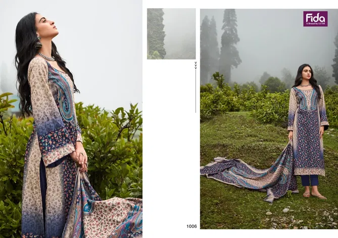 Fida Parinaaz Printed Pashmina Dress Material Catalog
